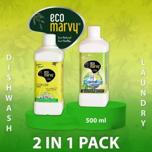 𝟮𝗶𝗻𝟭 𝗣𝗮𝗰𝗸: 𝗗𝗶𝘀𝗵𝘄𝗮𝘀𝗵𝗶𝗻𝗴 & 𝗟𝗮𝘂𝗻𝗱𝗿𝘆 𝗟𝗶𝗾𝘂𝗶𝗱(𝟓𝟎𝟎𝒎𝒍)| Zero Chemical | Highly Safe for Kids, Pets & Environment